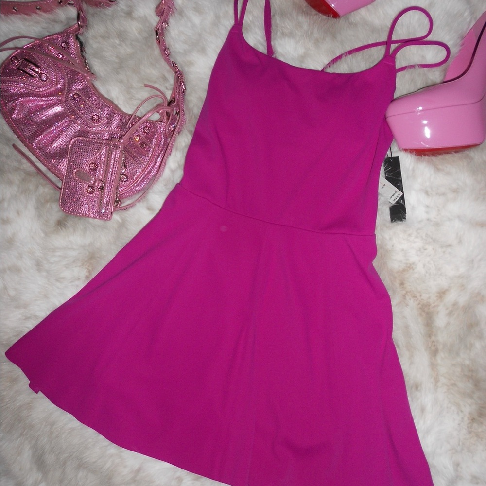 Vibrant VS Pink magenta  Strappy Dress